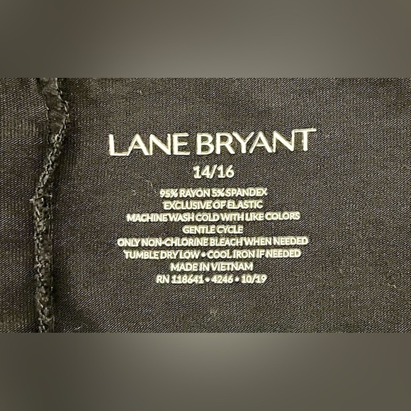 Lane Bryant Navy Blue Swing Top Size 14/16 Tunic Smocking detail on shoulder - Picture 6 of 7